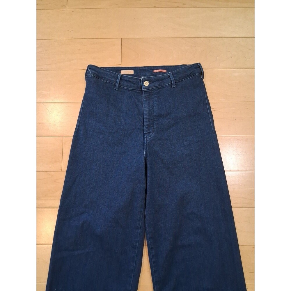 Pilcro Wide-Leg Dark Blue Jean Pants - Picture 3 of 10
